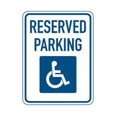 Reserved parking for handicapped people