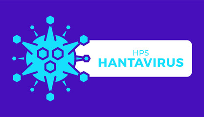 Fototapeta premium Creative Hantavirus Vector icon badge. Pulmonary syndrome (HPS) is a rare but deadly viral infection. Vector illustration of the new Chinese Hanta virus
