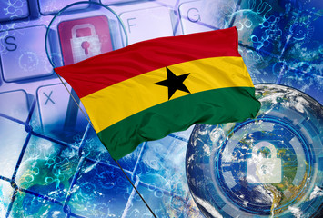 Concept of Ghana national lockdown due to coronavirus crisis covid-19 disease. Country announce movement control order emergency state restrictions to combat the spread of the virus.
