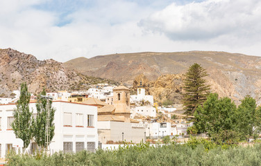 Naklejka premium a view of Alboloduy town in the eastern Sierra Nevada, province of Almeria, Andalusia, Spain