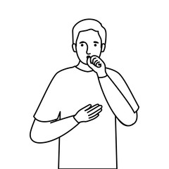 Avatar man with dry cough vector design