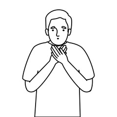 Avatar man feeling sick dizzy and with nauseous vector design