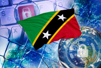 Concept of Saint Kitts and Nevis national lockdown due to coronavirus crisis covid-19 disease. Country announce movement control order emergency state restrictions to combat the spread of the virus.