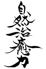 筆文字　自然治癒力