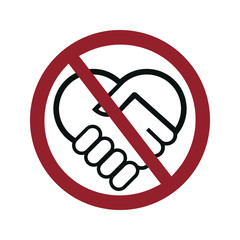 No handshake  sign, vector illustration symbol