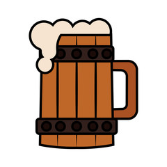 Isolated beer wooden glass icon