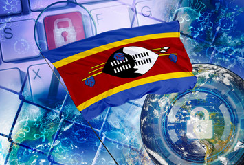 Concept of Swaziland national lockdown due to coronavirus crisis covid-19 disease. Country announce movement control order emergency state restrictions to combat the spread of the virus.