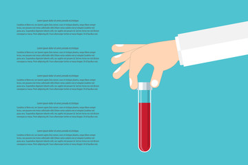 Coronavirus. Researcher hand holds a test tube with corona virus, analysis, or medicine to fight the epidemic.