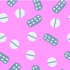 Seamless pattern of medicines, medicines, tablets in flat style. Background on a separate layer.