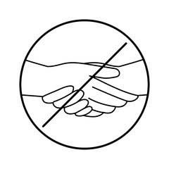 Forbidden hands shake vector design