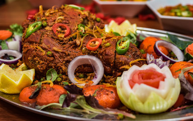 cooked Whole Lamb  leg 
