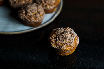 Banana muffins with crumb topping