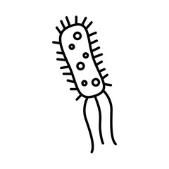 infected cell with covid19 line style icon