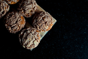 Banana muffins with crumb topping