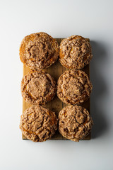 Banana muffins with crumb topping