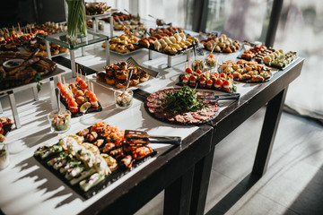 Delicious food served at the party table