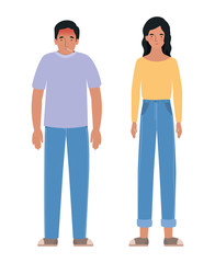 Avatar man and woman with fever vector design