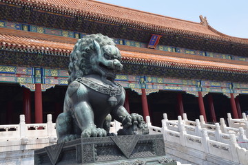 forbidden city lion in Beijing 