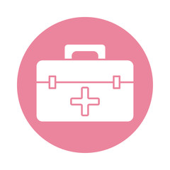 medical kit with cross block silhouette style icon