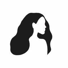Girl. Female profile. Silhouette of a girl. Portrait of a girl. Vector illustration.