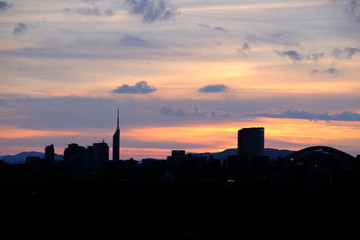 Fukuoka Japan - Fukuoka Tower and skyline at sunset
