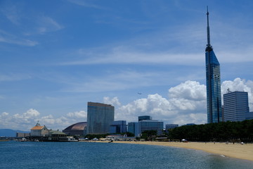 Fukuoka Japan - Momochi Seaside Park and Fukuoka Tower
