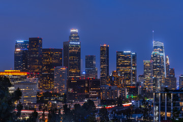 Fototapeta na wymiar Downtown Los Angeles at Dusk