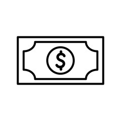 Isolated money bill line style icon vector design