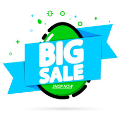 Big Sale, promotion banner design template, Easter discount tag, vector illustration