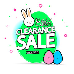 Clearance Sale, promotion banner design template, Easter discount tag, vector illustration