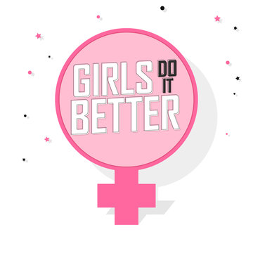 Girls Do it Better, banner design template, vector illustration