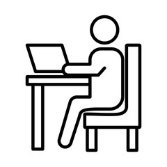 Fototapeta premium person using laptop portable line style icon