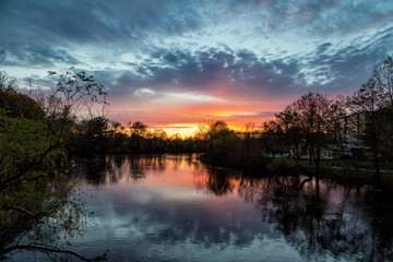 Fototapeta na wymiar A Wonderful Sunset in Watertown MA