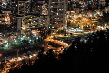 Larga exposición nocturna desde las alturas