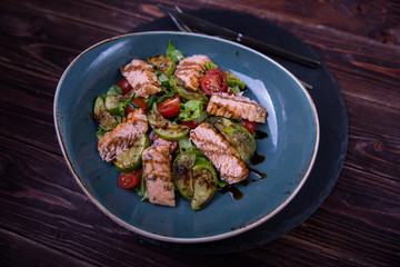 grilled fish salad sea cocktail snack lunch food fish