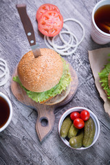 Burger fast food cutlet snack lunch food