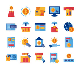 bundle of Payment online set icons