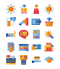 bundle of Payment online set icons