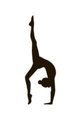 Fototapeta premium Gymnast vector logo silhouette. Yoga icon isolated on white background