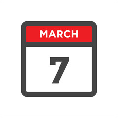 March 7 calendar icon with day of month