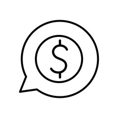 Isolated dollar bubble line style icon vector design