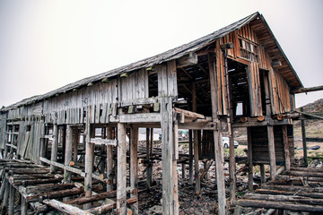 Fototapeta premium old house under construction