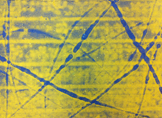 Japanese Washi Blue Streaks on Yellow