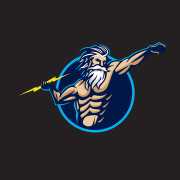 Zeus logo. modern illustration. can be used for tshirt printing, sport or esport club logo, or any other purpose