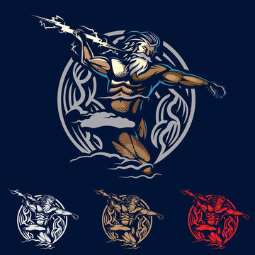 Zeus emblem style vector illustration