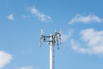 antenna tower on blue sky background