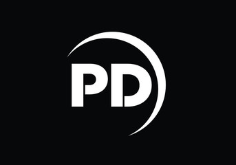 Obraz premium P D, PD Initial Letter Logo design vector template, Graphic Alphabet Symbol for Corporate Business Identity