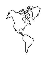 new continent american isolated icon