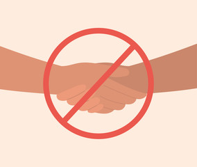 Isolated forbidden hands shake vector design