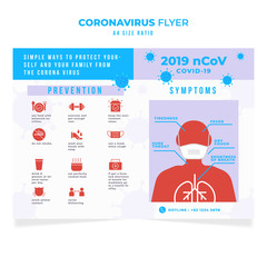 corona virus flyer education infographic template